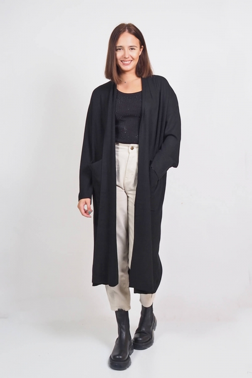 Soft long knitted cardigan with pockets Emery