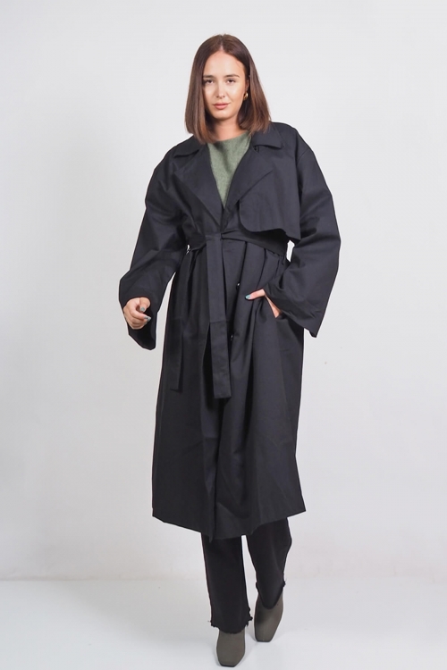 Quinn Cotton Waist Belted Trench Coat