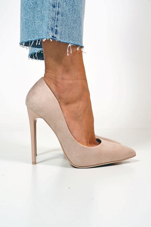 Suede high heels