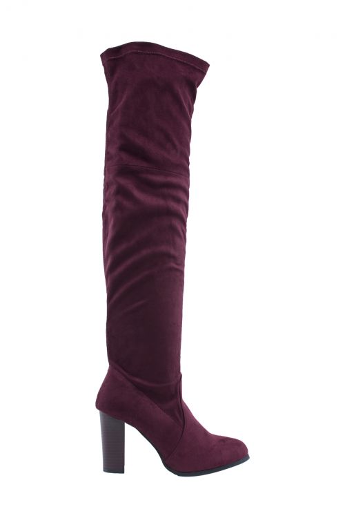 Over the knee boots with square heels
