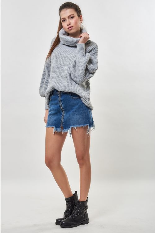 Claire zipped denim skirt