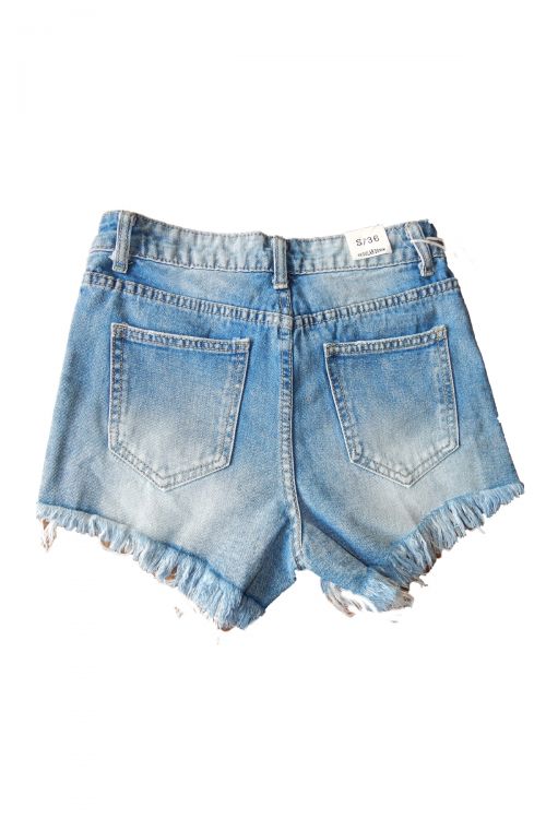 Denim shorts with pearls