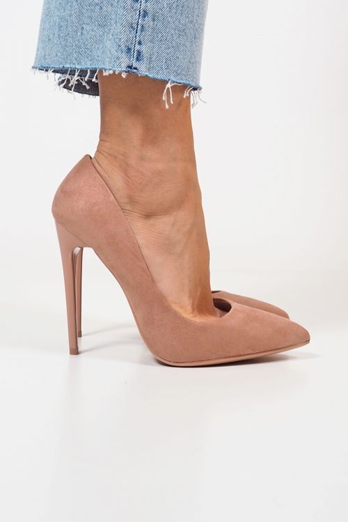 Suede high heels