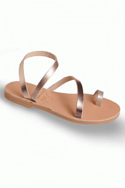 Handmade greek leather sandals with grip on the ankle