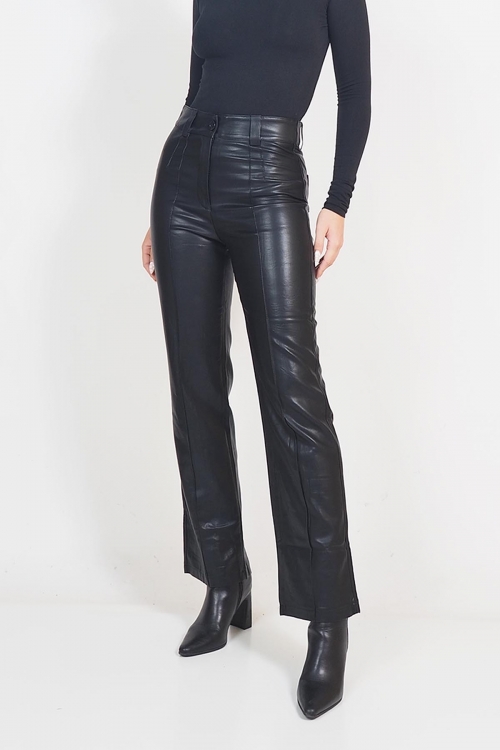 Eco leather straight pants Aspen