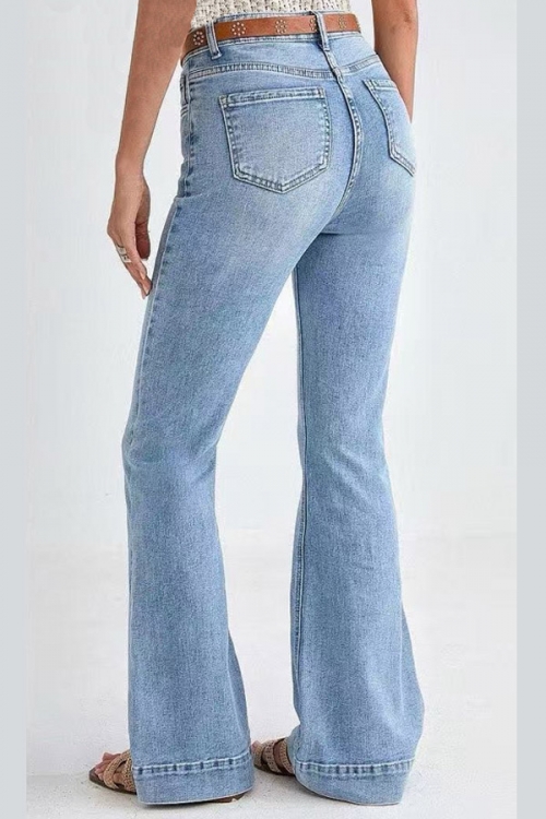 High waisted flared jeans with belt Camila