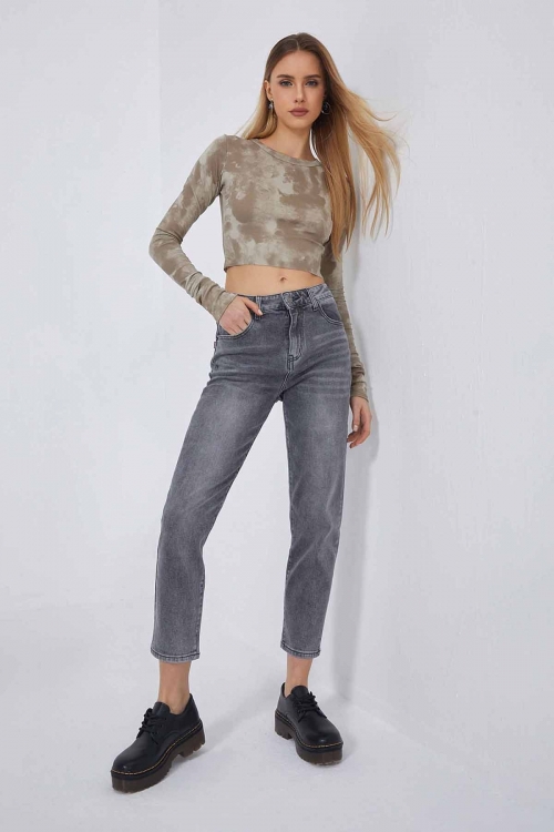 High waisted mom fit jeans Sage