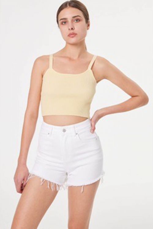 Fraser high-waisted denim shorts