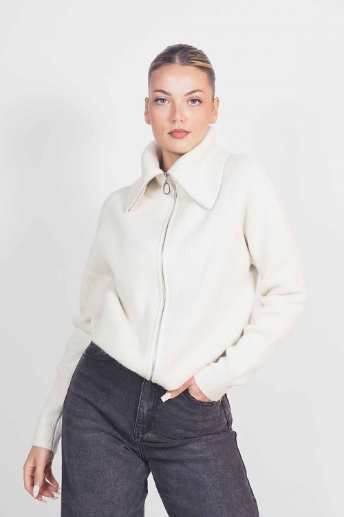 Knit cardigan with zipper Fabia