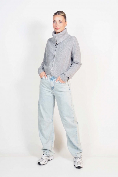 Knit cardigan with zipper Fabia