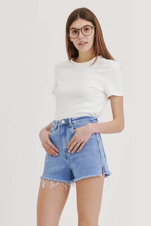 Reine high-waisted jeans shorts