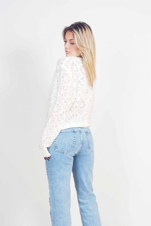 Perforated loose knit top Aura