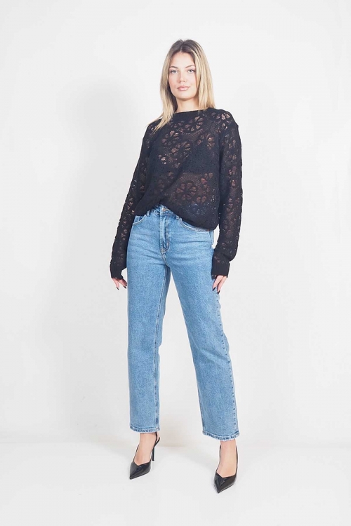 Perforated loose knit top Aura