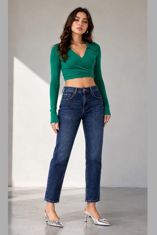 Premium high waisted mom fit jean Mandalena