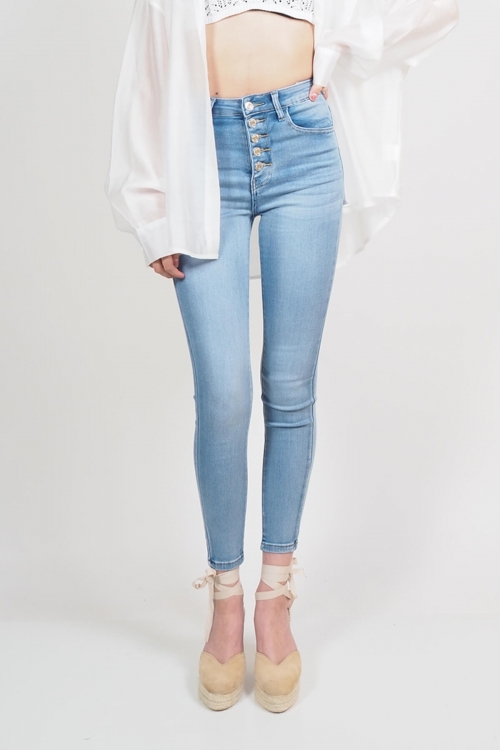 Premium skinny high waisted buttoned jeans Nay