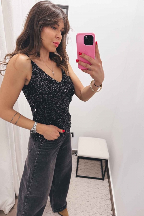 Sequin sleeveless top Amanda