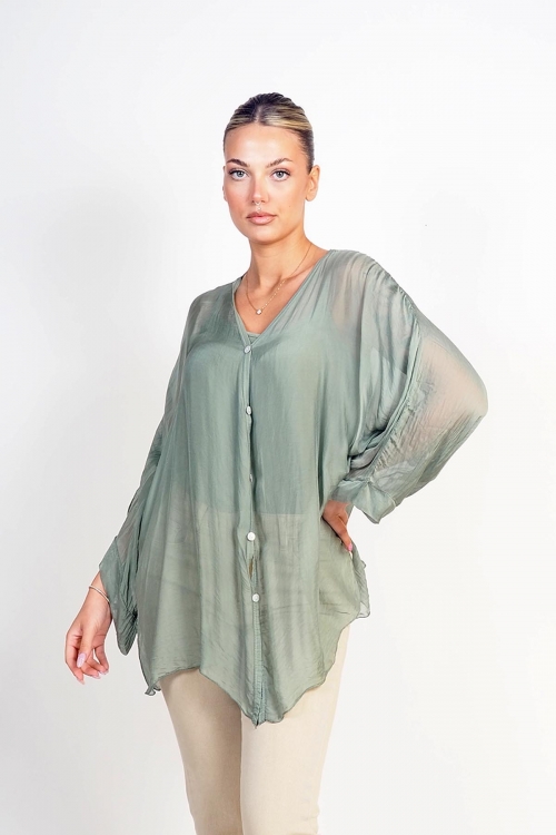 Silk viscose top