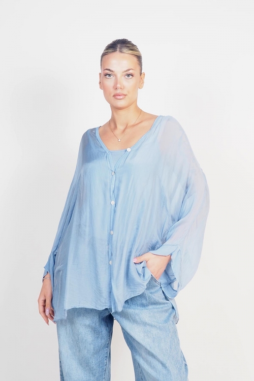 Silk viscose top
