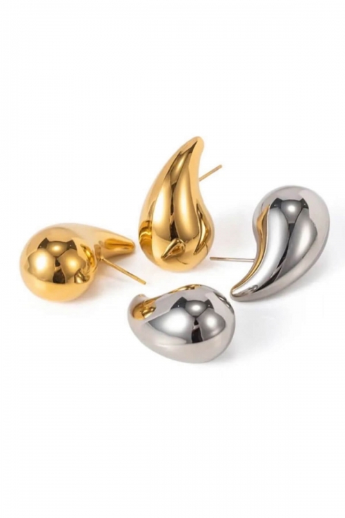 Steel teardrop earrings large