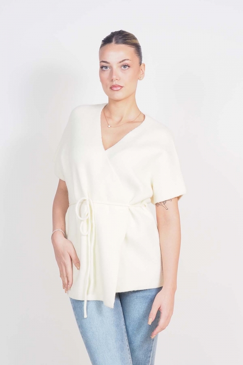 Sleeveless belted cardigan/top Luna