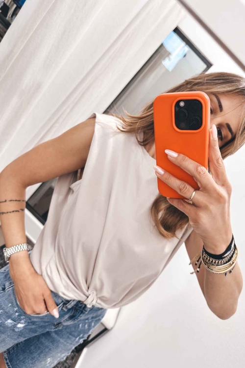 Sleeveless cotton top