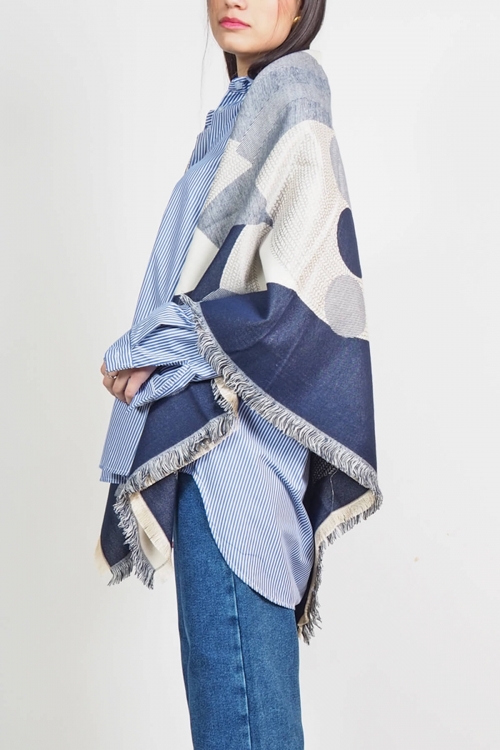 Soft Aella double sided geometric horse print scarf