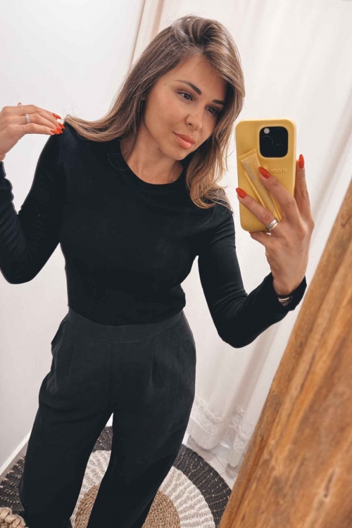 Soft londsleeved roundneck top