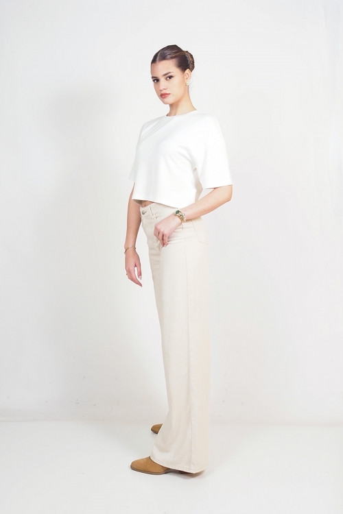 Soft round cut cropped top