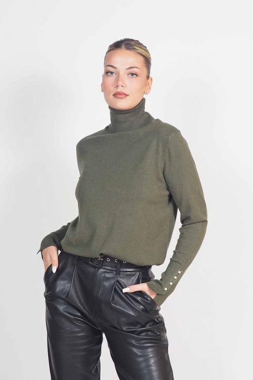 Soft turtleneck knit sparkle top Raya