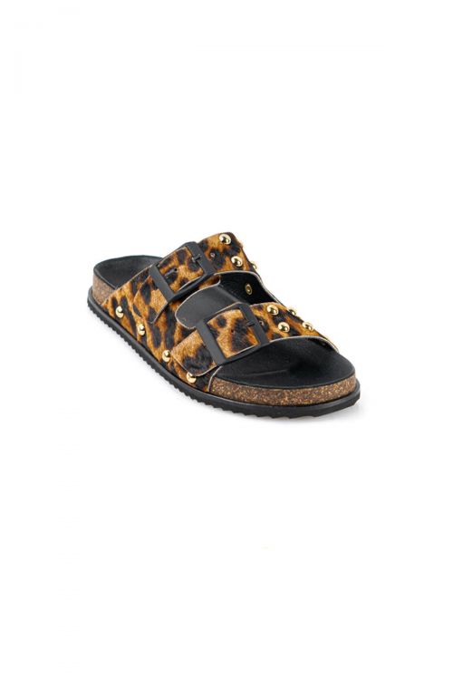 Ateneo animal print leather sandals