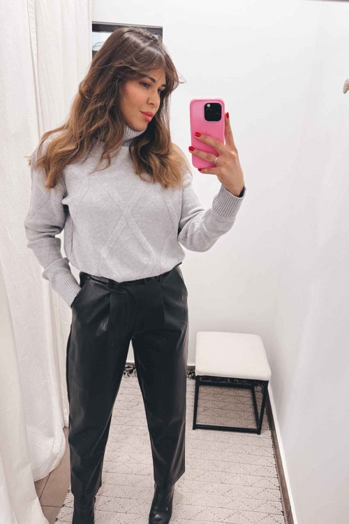 Turtleneck sparkle knit sweater Tina