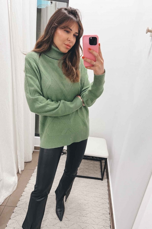 Turtleneck sparkle knit sweater Tina