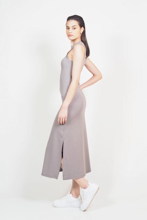 Nixi Cotton Holter Short Sleeve Long Dress