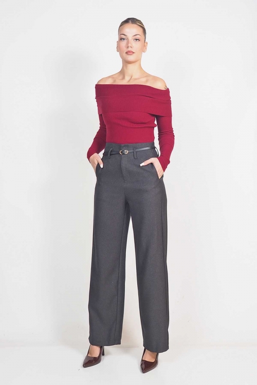 Wide leg trousers with belt Celine