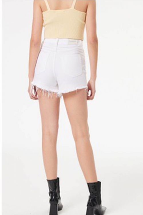 Fraser high-waisted denim shorts